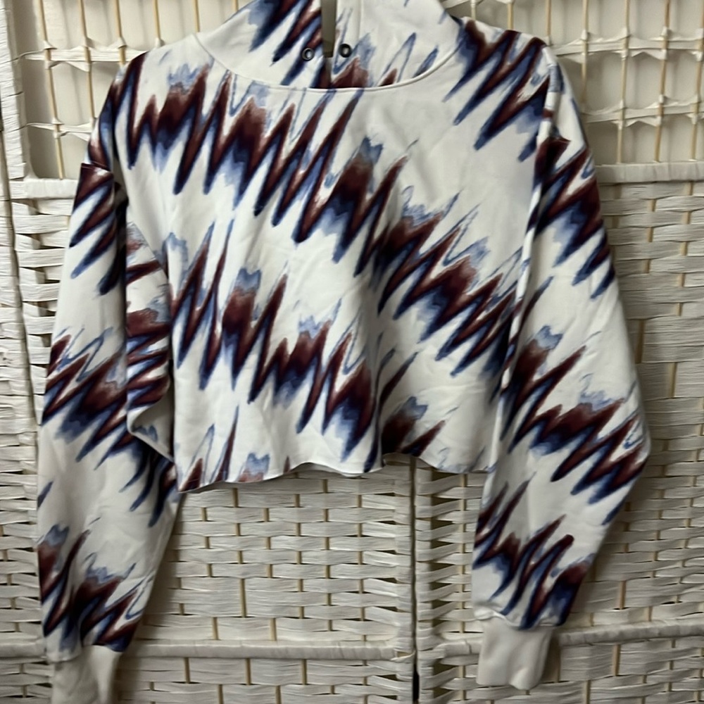 NEW Free People Half Time Printed  Crop Hoodie S/XS